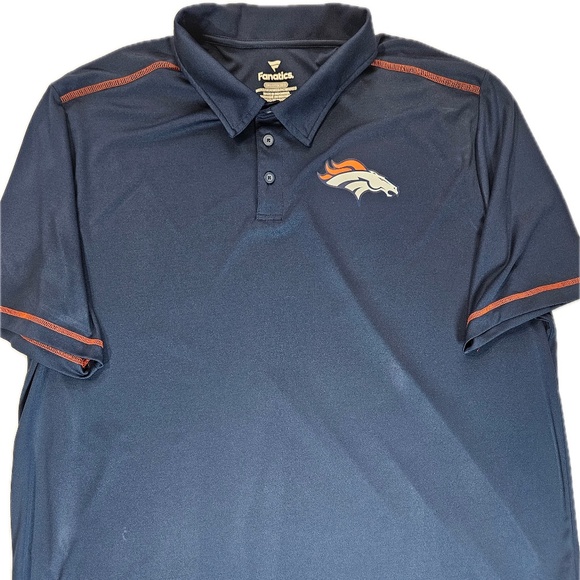 Fanatics Denver Broncos Polo Shirt Mens 3XL Blue NFL Team Apparel Golf Casual - Picture 1 of 6